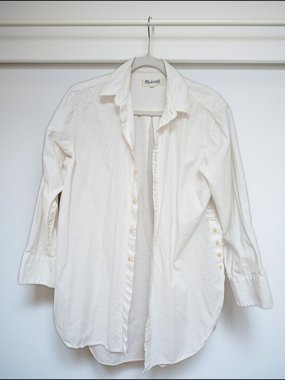 Madewell Off-White Button Front Shirt